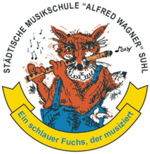 STÄDTISCHE MUSIKSCHULE "ALFRED WAGNER" SUHL Ein schlauer Fuchs, der musiziert Logo (DPMA, 11.03.2010)