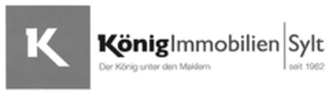 K KönigImmobilien|Sylt Der König unter den Maklern seit 1962 Logo (DPMA, 12.11.2012)