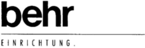 behr EINRICHTUNG Logo (DPMA, 09.01.1999)