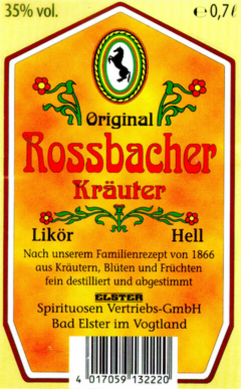 Original Rossbacher Kräuter Logo (DPMA, 13.07.1999)