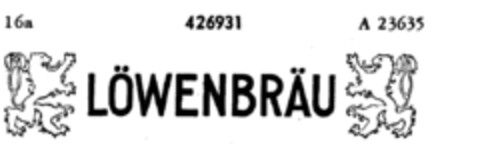 LÖWENBRÄU Logo (DPMA, 08/23/1930)