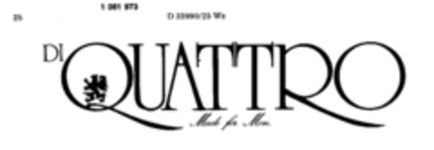 DI QUATTRO Made for Men Logo (DPMA, 20.02.1981)