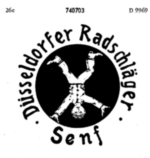 Düsseldorfer Radschläger . Senf . Logo (DPMA, 19.11.1958)