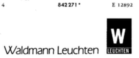 Waldmann Leuchten W LEUCHTEN Logo (DPMA, 10/04/1967)