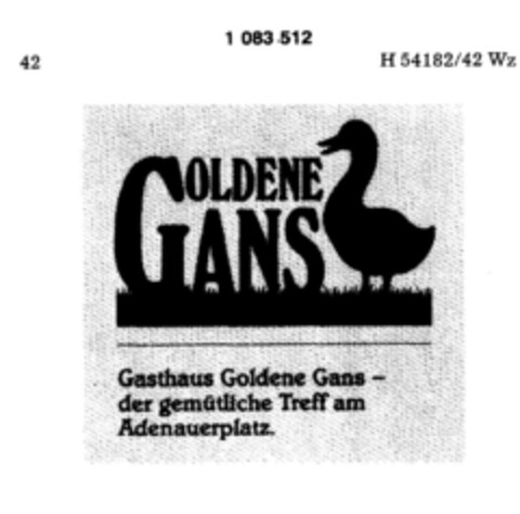 GOLDENE GANS Gasthaus Logo (DPMA, 09.04.1985)