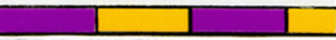 Einfädig bedruckter Kabelkennfaden in der Farbfolge: lila - gelb - lila - gelb Logo (DPMA, 31.03.1981)