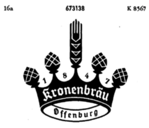 Kronenbräu Offenburg Logo (DPMA, 18.06.1954)