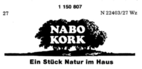 NABO KORK Ein Stück Natur im Haus Logo (DPMA, 05/10/1989)