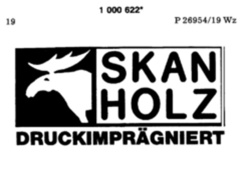 SKAN HOLZ DRUCKIMPRÄGNIERT Logo (DPMA, 10.12.1979)