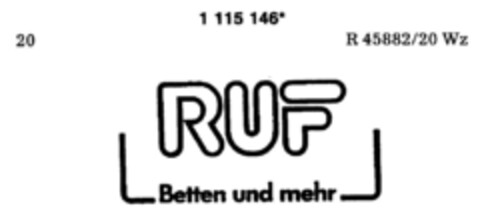 RUF Betten und mehr Logo (DPMA, 07.10.1987)