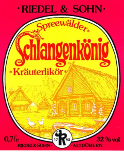 Spreewälder Schlangenkönig Kräuterlikör Logo (DPMA, 17.03.1992)