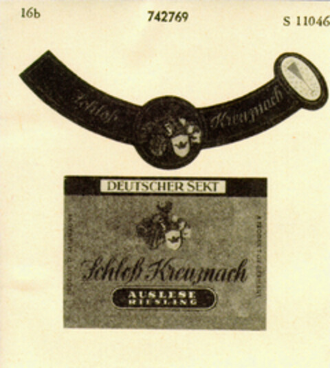 Schloß Kreuznach DEUTSCHER SEKT Logo (DPMA, 01/14/1960)