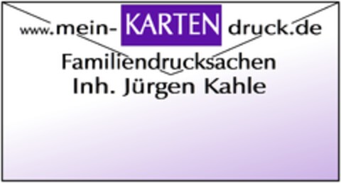 www.mein-KARTENdruck.de Familiendrucksachen Inh. Jürgen Kahle Logo (DPMA, 12.06.2014)