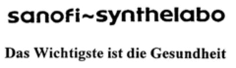 sanofi-synthelabo Das wichtigste ist die Gesundheit Logo (DPMA, 07/31/1999)