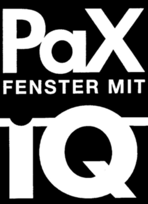 PaX FENSTER MIT IQ Logo (DPMA, 27.12.1999)