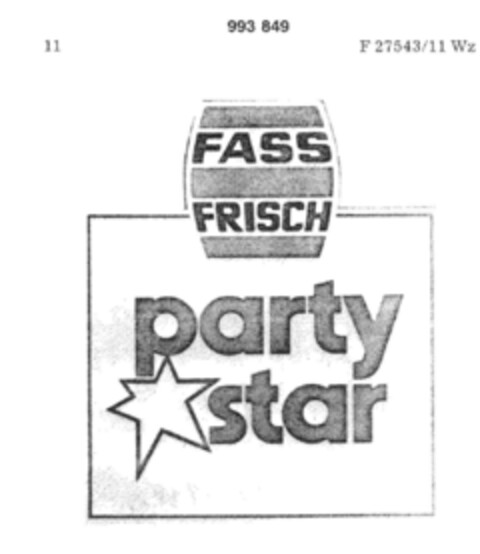 FASS FRISCH party star Logo (DPMA, 06.09.1977)