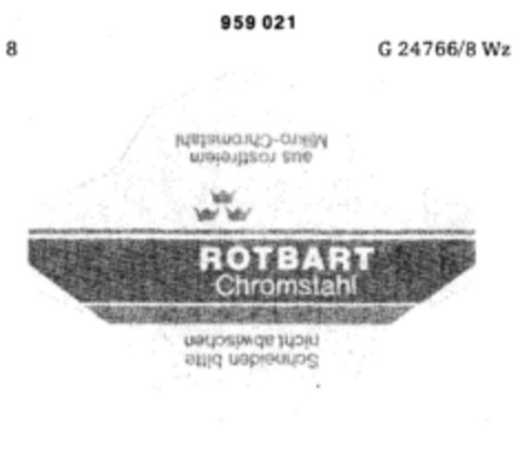 ROTBART Chromstahl Logo (DPMA, 30.07.1976)