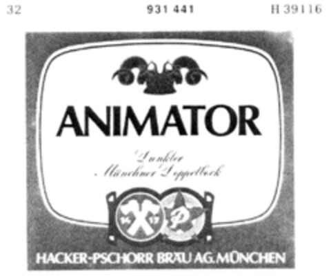 ANIMATOR Logo (DPMA, 14.02.1974)