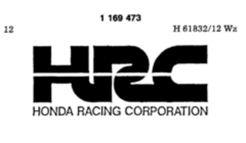 HRC HONDA RACING CORPORATION Logo (DPMA, 16.06.1989)