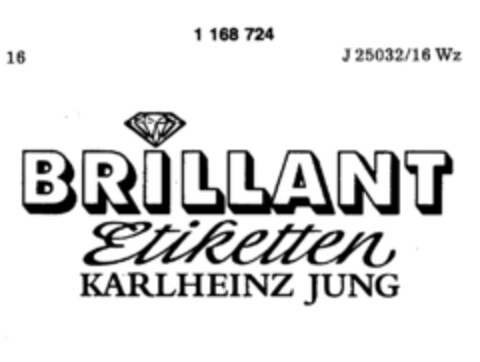 BRILLANT Etiketten KARLHEINZ JUNG Logo (DPMA, 09.04.1990)