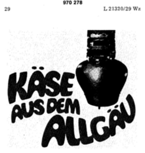 KÄSE AUS DEM ALLGÄU Logo (DPMA, 20.10.1976)