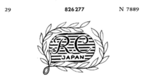 R C JAPAN Logo (DPMA, 05/08/1962)