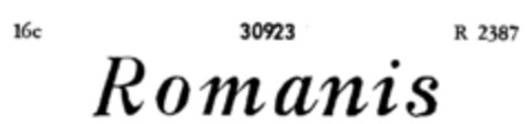 Romanis Logo (DPMA, 26.04.1898)