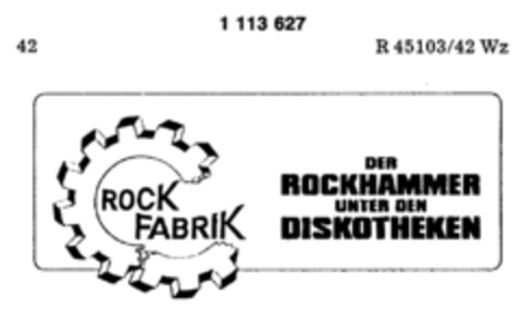 ROCK FABRIK Logo (DPMA, 13.02.1987)