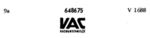 VAC VACUUMSCHMELZE Logo (DPMA, 14.02.1953)
