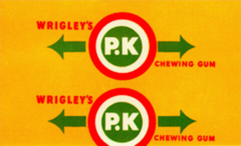 WRIGLEY'S P.K CHEWING GUM Logo (DPMA, 07/04/1962)
