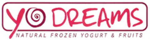 yo DREAMS NATURAL FROZEN YOGURT & FRUITS Logo (DPMA, 27.10.2009)