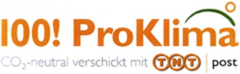 100! ProKlima CO2-neutral verschickt mit TNT | post Logo (DPMA, 05.11.2009)