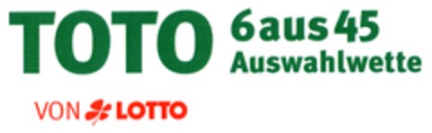 TOTO 6aus45 Auswahlwette VON LOTTO Logo (DPMA, 05/10/2006)