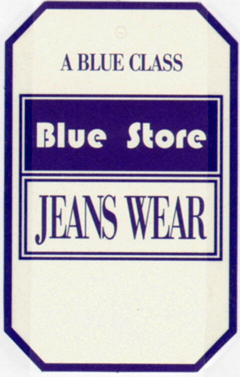 A BLUE CLASS Blue Store JEANS WEAR Logo (DPMA, 20.07.1996)