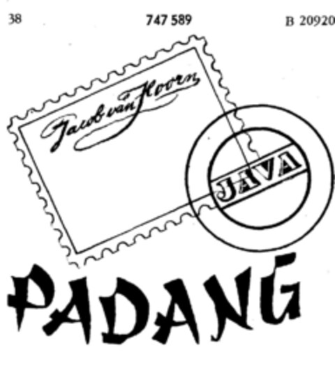 PADANG Jacob van Hoven JAVA Logo (DPMA, 09/30/1959)