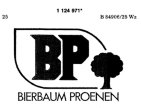 BP BIERBAUM PROENEN Logo (DPMA, 04.07.1988)