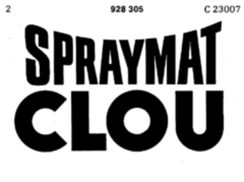 SPRAYMAT CLOU Logo (DPMA, 02/24/1973)
