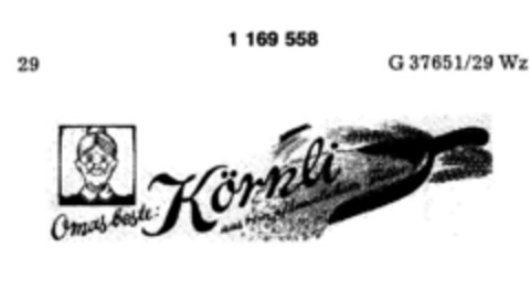 Omas beste Körnli aus rein pflanzlichem Futter Logo (DPMA, 18.01.1990)