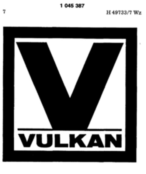 V VULKAN Logo (DPMA, 02/26/1982)