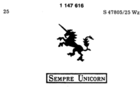 SEMPRE UNICORN Logo (DPMA, 20.01.1989)