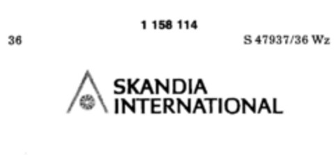 SKANDIA INTERNATIONAL Logo (DPMA, 02/14/1989)