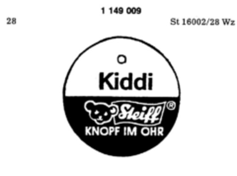 Kiddi Steiff  KNOPF IM OHR Logo (DPMA, 12/29/1988)