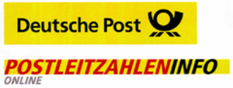 Deutsche Post POSTLEITZAHLENINFO ONLINE Logo (DPMA, 17.08.2000)