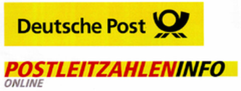 Deutsche Post POSTLEITZAHLENINFO ONLINE Logo (DPMA, 08/17/2000)