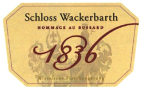 Schloss Wackerbarth HOMMAGE AU BUSSARD 1836 Logo (DPMA, 04/13/2016)