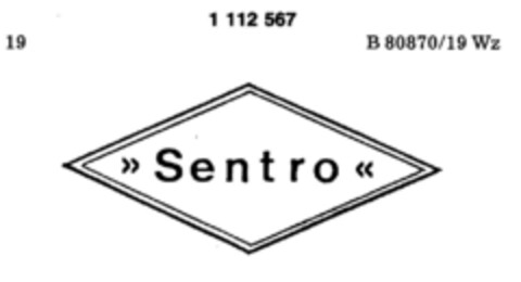 >> Sentro << Logo (DPMA, 21.01.1987)