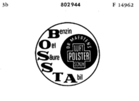 DR. MAERTENS LUFT POLSTER SCHUH Logo (DPMA, 06/01/1964)