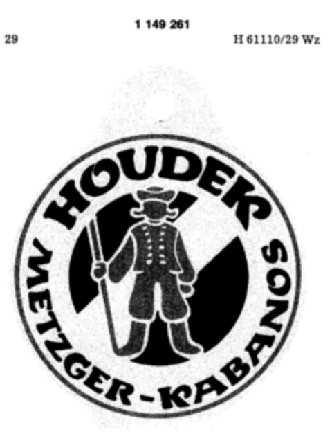 HOUDEK METZGER-KABANOS Logo (DPMA, 22.02.1989)