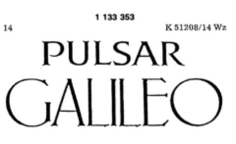 PULSAR GALILEO Logo (DPMA, 07.05.1987)