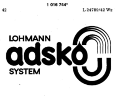 LOHMANN adsko SYSTEM Logo (DPMA, 23.02.1981)